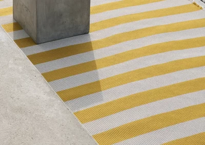 Ulkomatto Big Stripe keltainen-hiekka Kaihdin Sampo