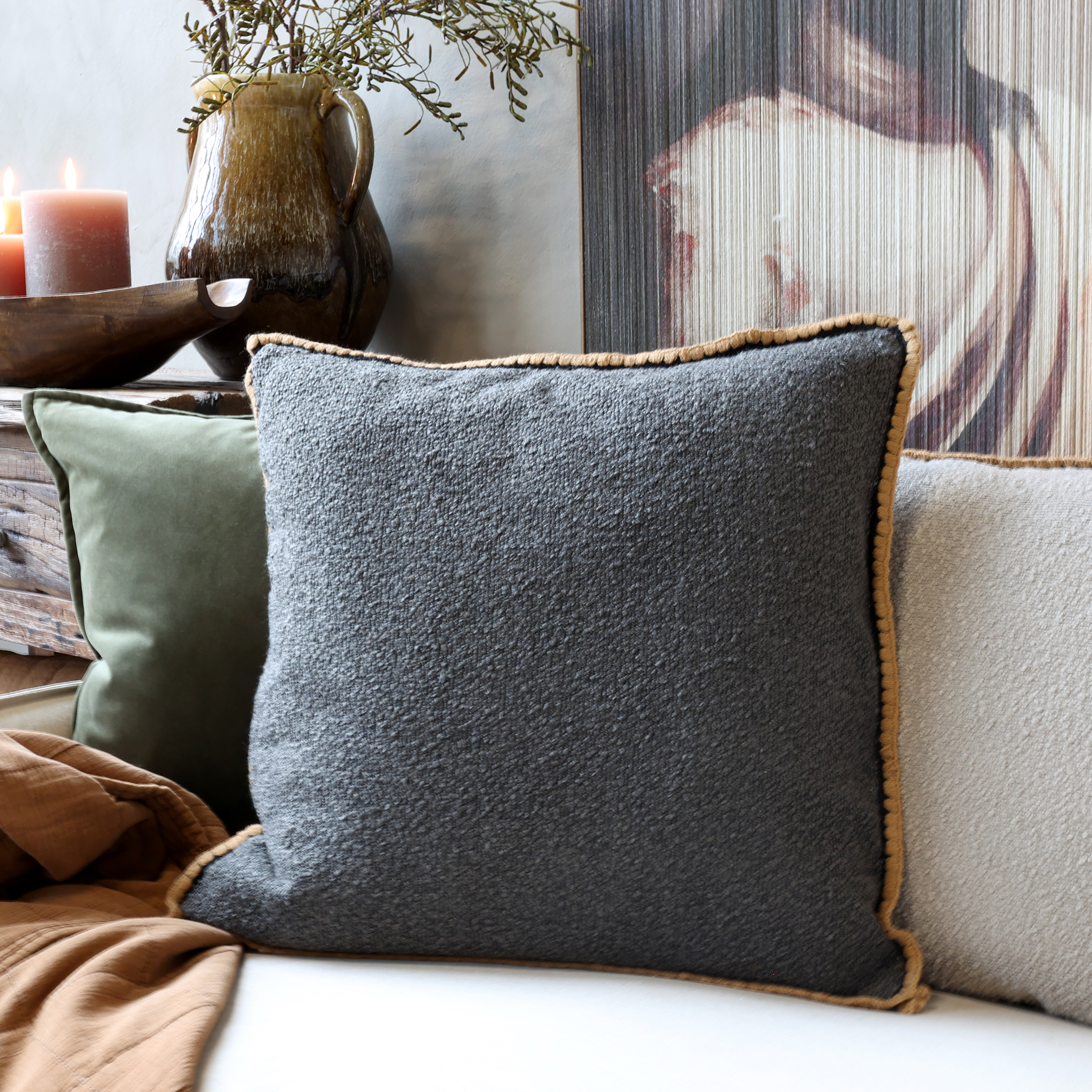 Aix tyynynpäällinen Thunder Grey